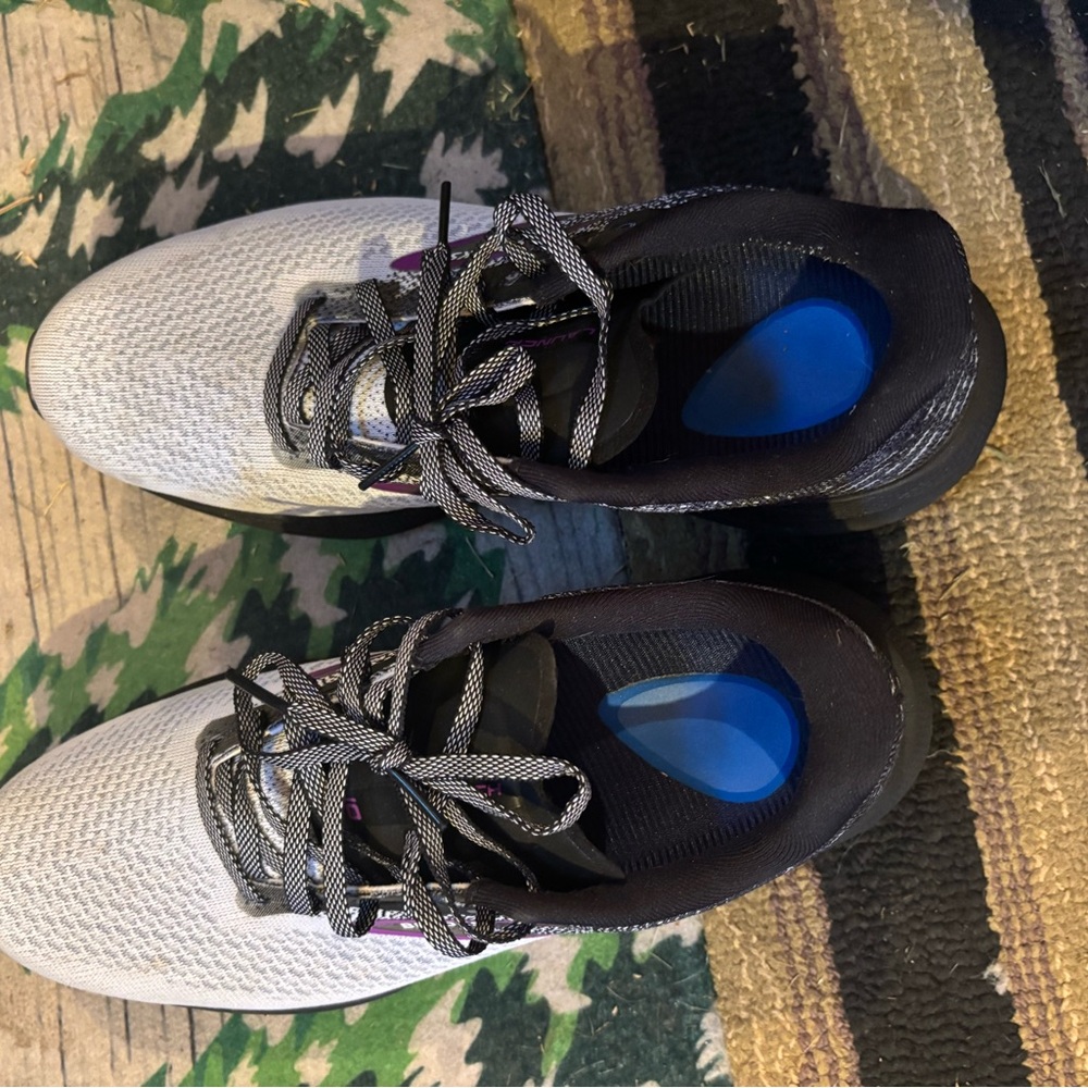 Stylish Gray and Black and Purple Brooks  Sneakers